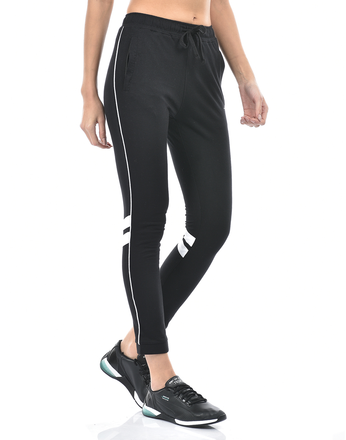 Numero Uno Women Striped Black Track Pants